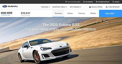 A subaru BRZ in the road