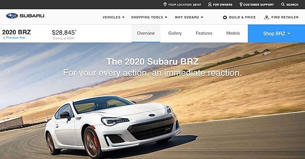 A subaru BRZ in the road